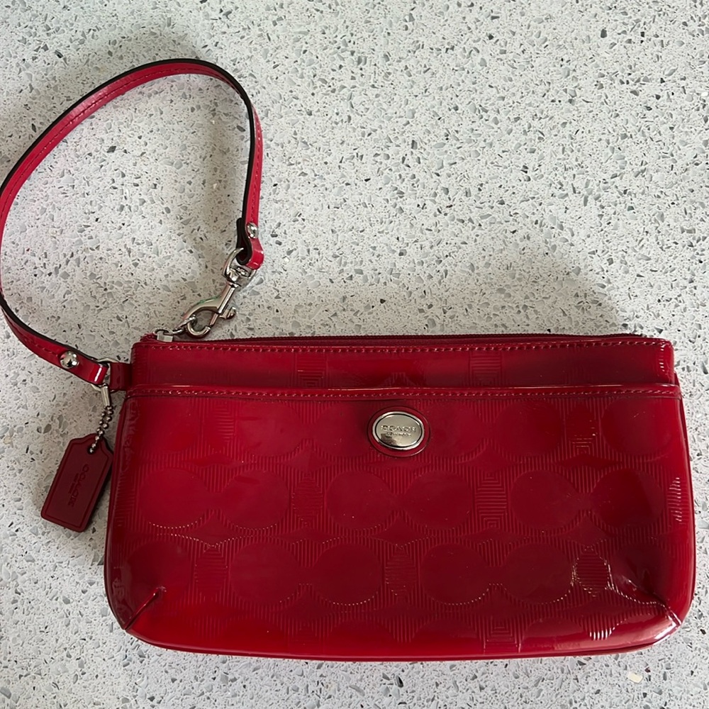 Coach leather wristlet